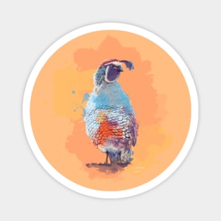 Across the Painted Desert - Quail Digital Illustration Magnet